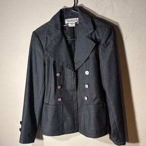 Harve Benard Charcoal Double-Breasted Blazer